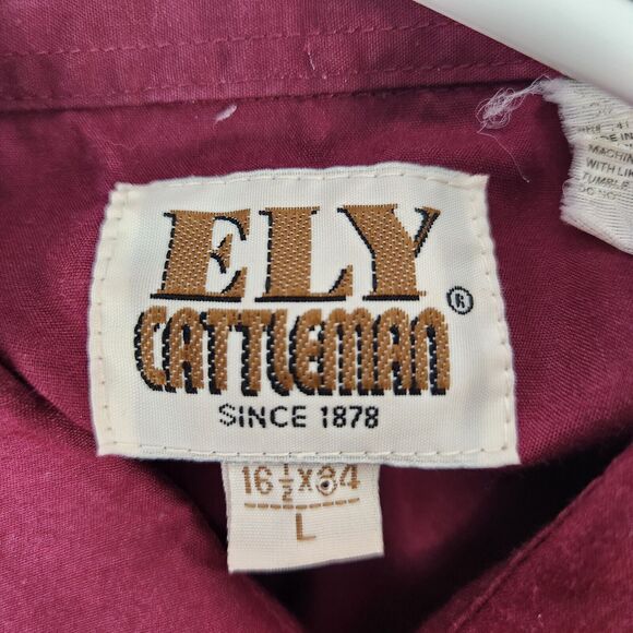 Southwestern Button Down Mens Sz L Brush Popper Pearl‎ Snap Western Cowboy Chore - Picture 10 of 12